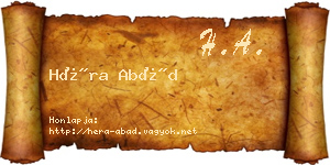 Héra Abád névjegykártya